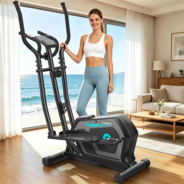 Cowmew Elliptical Exercise Machine, Hyper-Quiet Magnetic Elliptical Machine for Home，16-Level Resistance Elliptical Training Machines with Pulse Sensor 型号:Abb250205