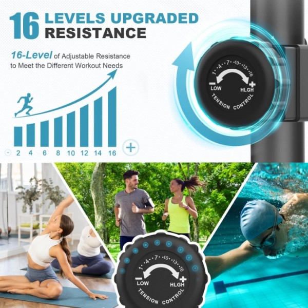 Cowmew Elliptical Exercise Machine, Hyper-Quiet Magnetic Elliptical Machine for Home，16-Level Resistance Elliptical Training Machines with Pulse Sensor 型号:Abb250205